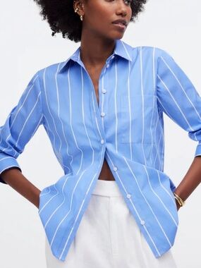 Madewell Relaxed Button-Front Shirt in
Poplin ! Size S